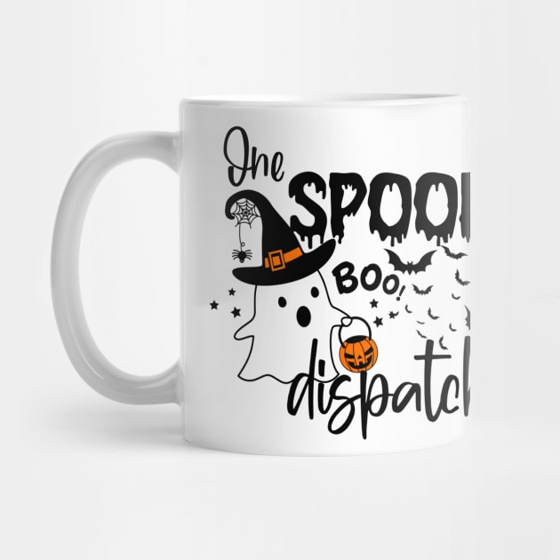 Spooky Dispatcher Halloween Thin Gold Line by Shirts by Jamie